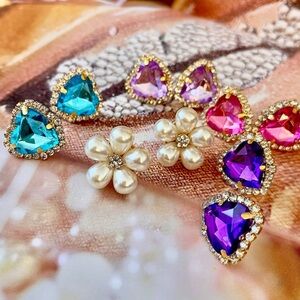 New Green Barbie Heart Stud Earrings